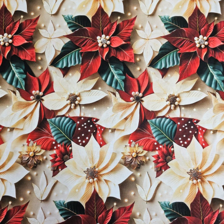 Material textil ranforce 5D, 240cm, bumbac 100%, Craciun - Craciunite [1]