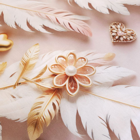 Material textil ranforce 5D, 240cm, bumbac 100%, Roz cu fulg si inimioare [2]