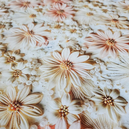 Material textil ranforce 5D, 240cm, bumbac 100%, Floare de gerbera [2]