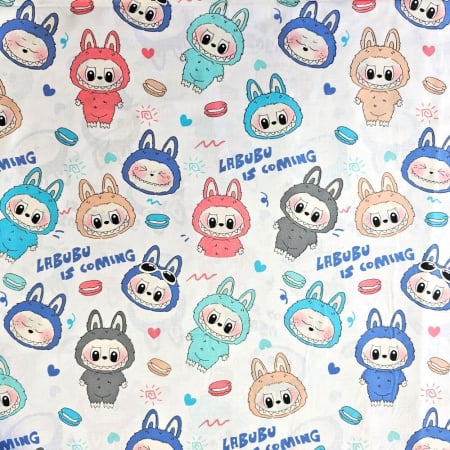 Material textil ranforce, bumbac 100%, Alb cu La Bubu [1]