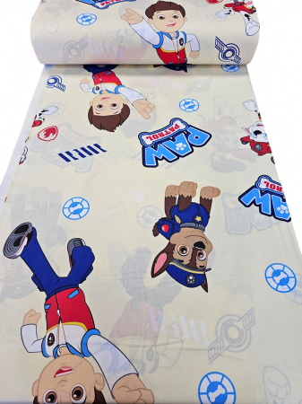 Material textil ranforce, bumbac 100%, Patrula - crem [1]