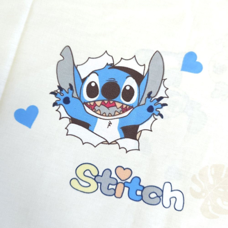 Bumbac ranforce copii - Material textil ranforce, bumbac 100%, Stitch crem