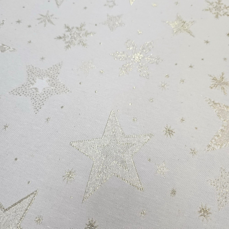 Metraje Sărbători/Iarnă - Material textil teflonat, 140cm, Astroni - stelute aurii