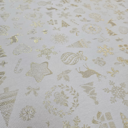 Metraje Sărbători/Iarnă - Material textil teflonat, 140cm, Astroni - motive de Craciun