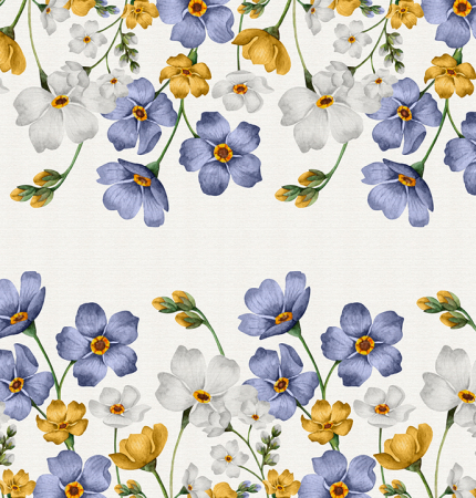 Metraje impermeabile - Material textil teflonat, 140cm, Big Flowers 1 Malva