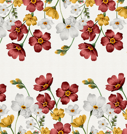 Metraje impermeabile - Material textil teflonat, 140cm, Big Flowers 2 Rojo