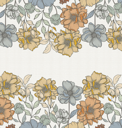 Metraje impermeabile - Material textil teflonat, 140cm, Big Flowers  5 Lino