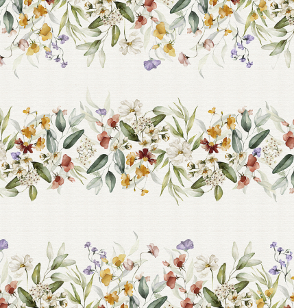 Metraje impermeabile - Material textil teflonat, 140cm, Flowers Cenefa Central 1