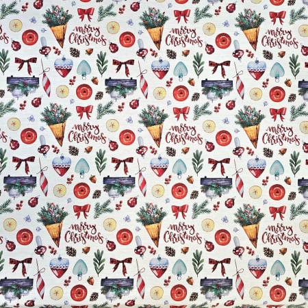 Material textil teflonat, 140cm, Merry Christmas [1]