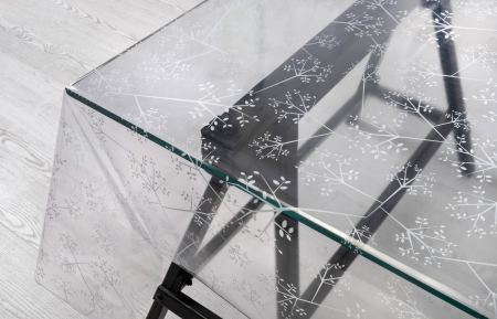 Musama PVC transparenta cu model, 140cm latime, cod 1511/11 [1]