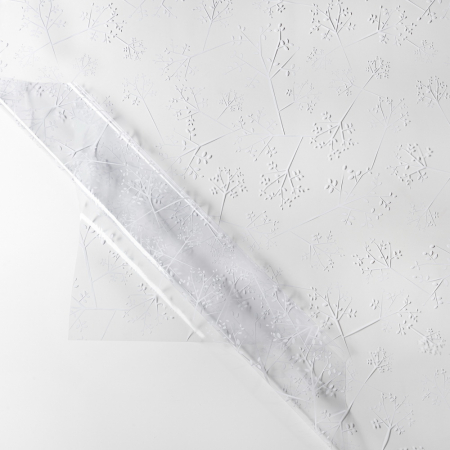 Mușama la metru - Musama PVC transparenta cu model, 140cm latime, cod 1511/11