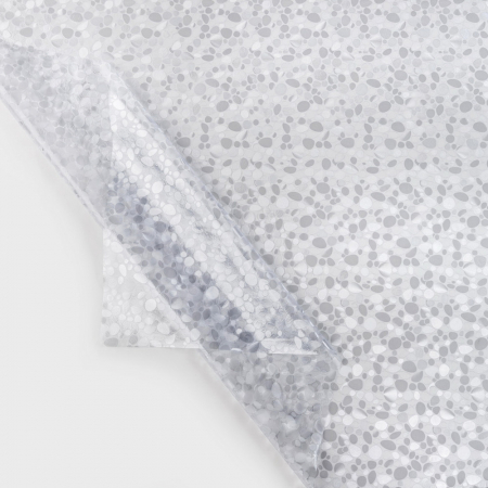 Mușama la metru - Musama PVC transparenta embosata, 137cm latime, model pietricele