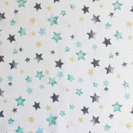 Muselina Stelute turcoaz si gri 1.6m [0]