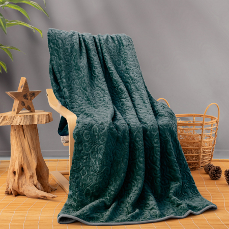 Cuverturi - Patura embosata, Cotton Box, 220x240cm - Petrol Green