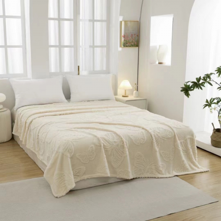 Cuverturi - Patura cocolino Fluturas, 200x230cm - Crem