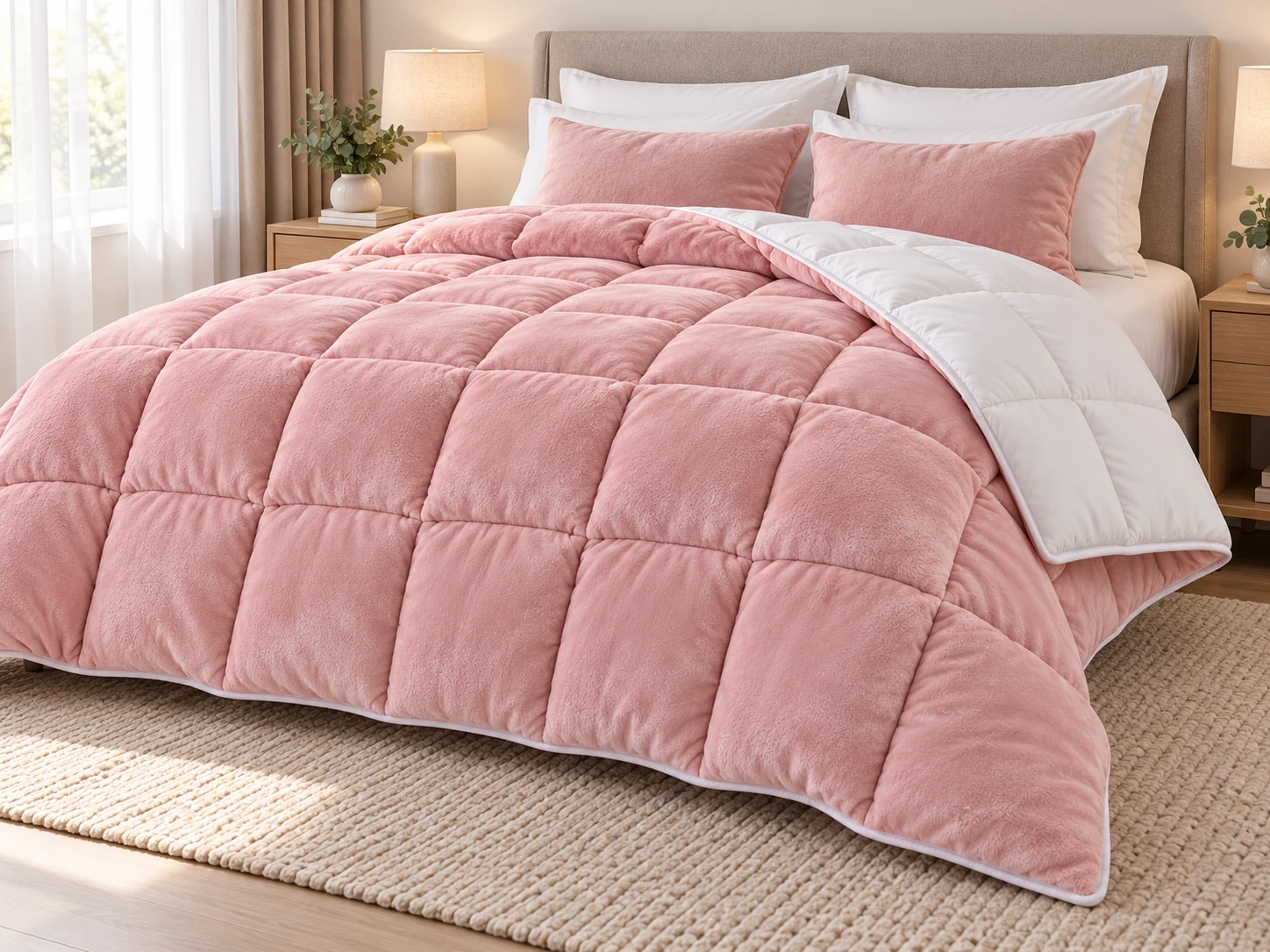 Pilote Cocolino - Pilota Cocolino Matlasata Reversibila - Extra Calduroasa - Blush Pink