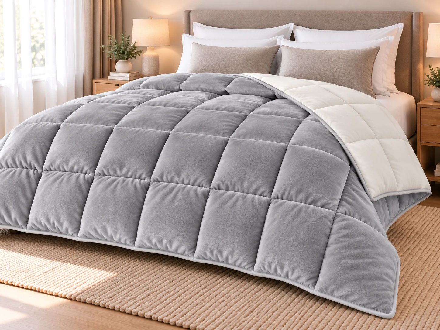Pilote Cocolino - Pilota Cocolino Matlasata Reversibila - Extra Calduroasa - Grey Plush