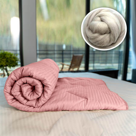 Perne și Pilote - Pilota matlasata lana Damasc 100% Natural - iarna (Pudra) - Dimensiuni:: 140cm x 210cm