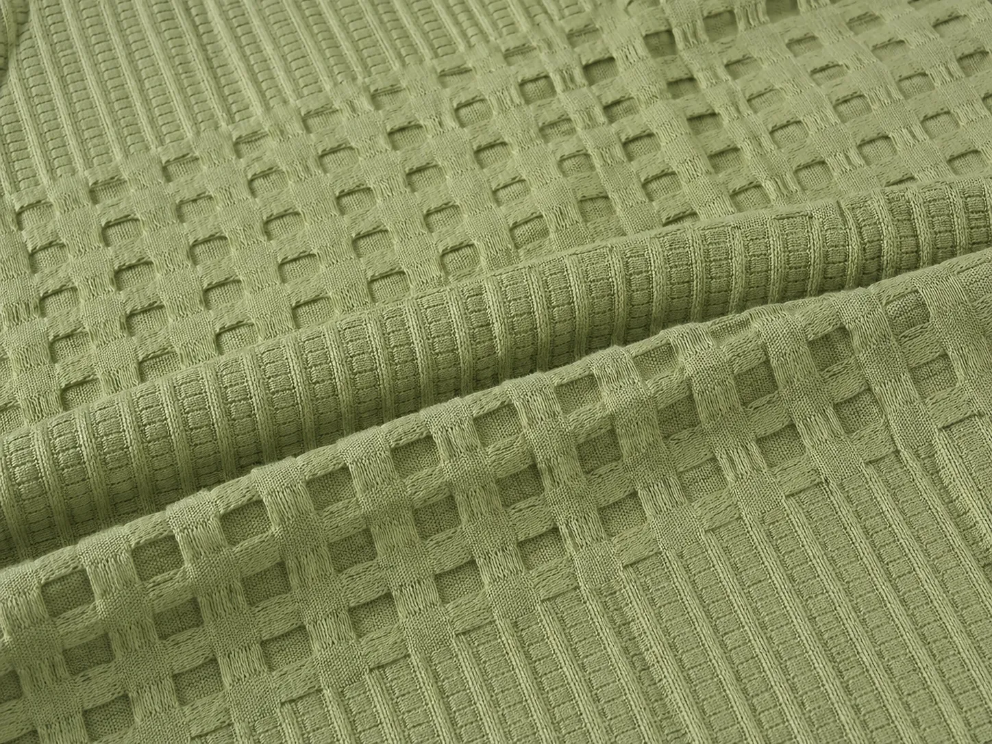 Pled Waffles 100%bumbac (Verde) - Marime: 220X240cm [1]