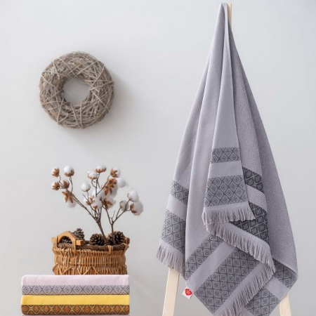 Prosoape de baie - Prosop de baie, 75x150cm, Cotton Box, Twins - Grey