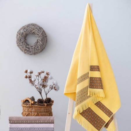 Prosoape de baie - Prosop de baie, 75x150cm, Cotton Box, Twins - Yellow