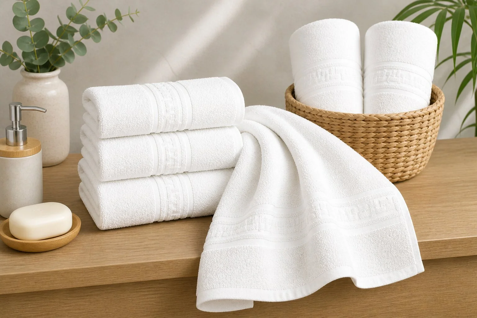 Baie - Prosop HORECA Greek Border 500g (Alpine White) - Dimensiune prosop: 30x50cm