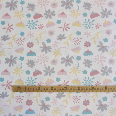 Ranforce alb cu floricele gri [2]