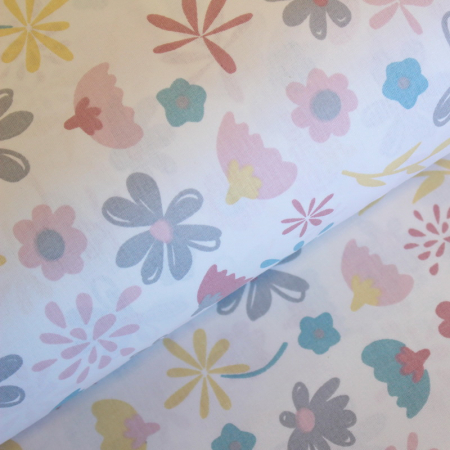 Ranforce alb cu floricele gri [0]