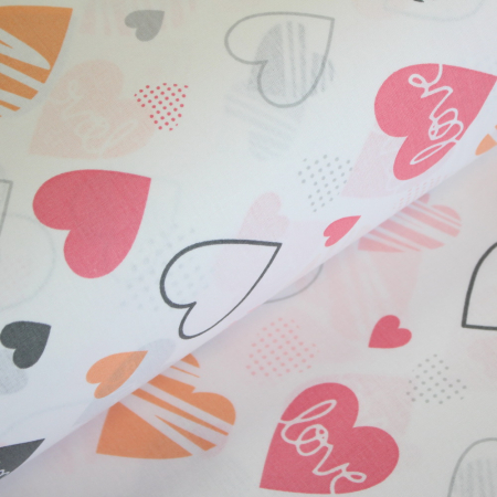 Ranforce alb Love - gri și roz [0]