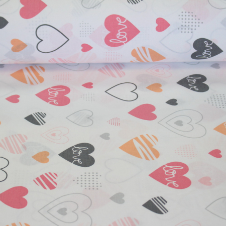 Ranforce alb Love - gri și roz [1]