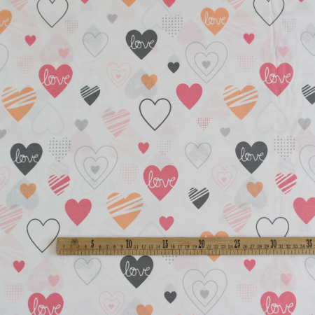 Ranforce alb Love - gri și roz [2]