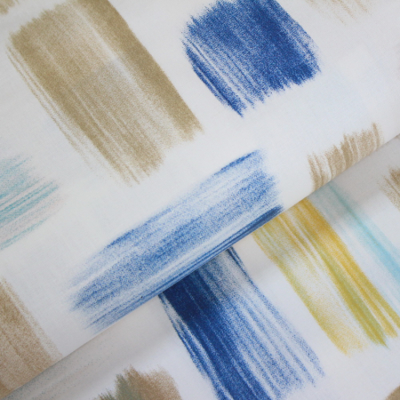 Materiale textile - Ranforce alb cu dungi albastre