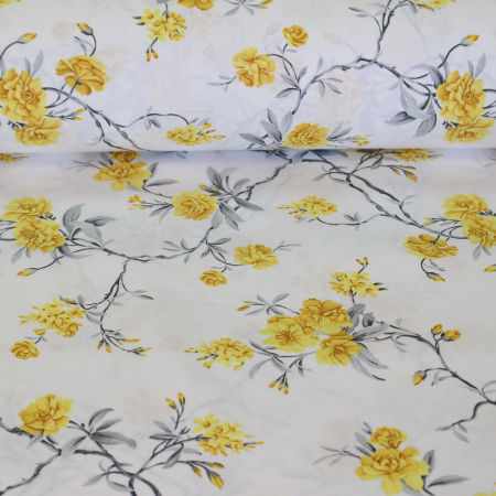 Ranforce alb cu flori galbene [1]