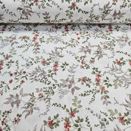 Ranforce alb cu flori de camp rosii [1]