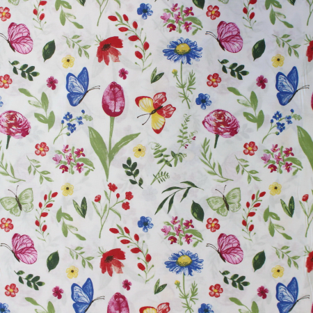 Ranforce alb cu floricele și fluturasi [2]