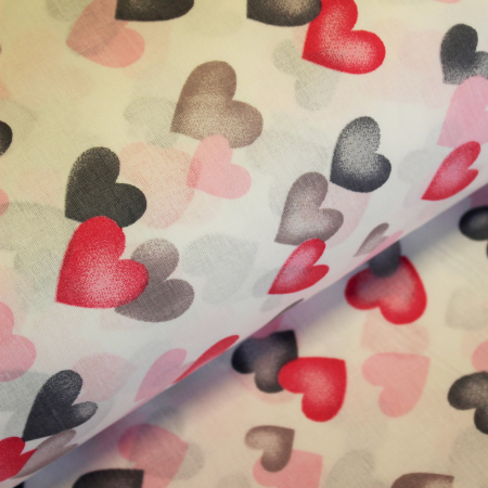 Ranforce alb cu inimioare roz gri [0]