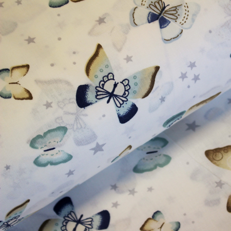 Ranforce alb cu fluturasi bleu galbeni [0]