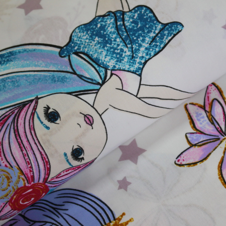 Bumbac ranforce copii - Ranforce alb cu zane