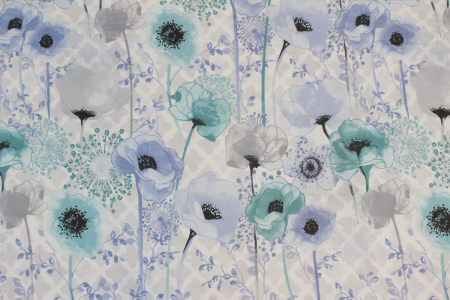 Ranforce alb cu flori bleu si turcoaz [1]