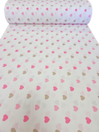 Ranforce alb cu inimioare roz si crem [2]