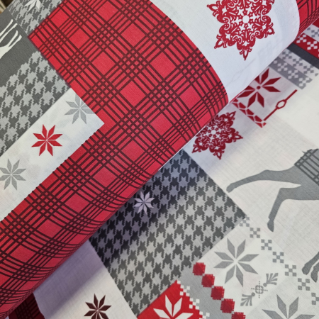 Metraje Sărbători/Iarnă - Material textil ranforce, bumbac 100%, Traditional de Craciun