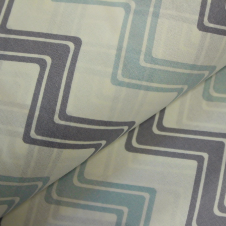 Materiale textile - Ranforce alb cu zig zag vernil