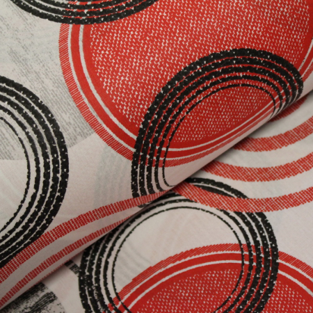 Materiale textile - Ranforce cercuri roșii 2.4m
