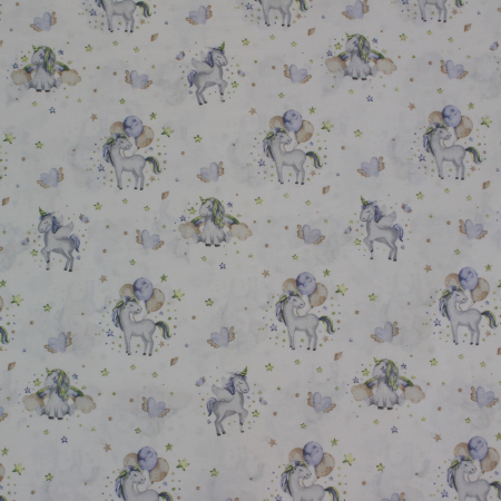 Ranforce alb cu unicorni bleu [2]