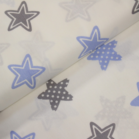 Ranforce alb cu steluțe bleu [0]