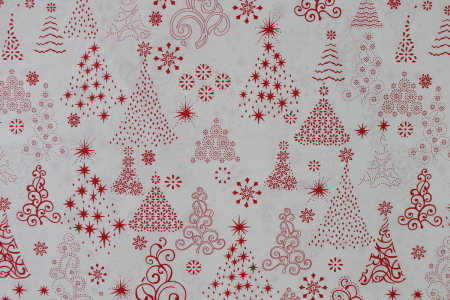 Ranforce alb Christmas Three roșu [2]