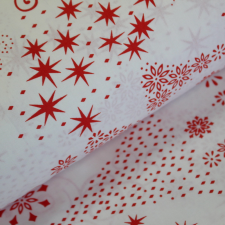 Ranforce alb Christmas Three roșu [0]