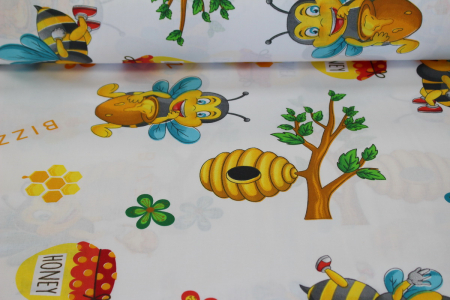 Ranforce alb cu albinute Honey [2]