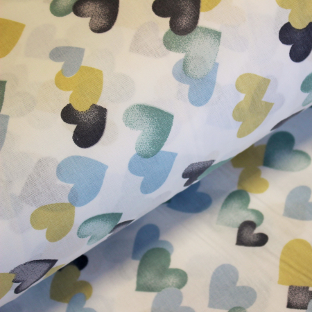 Ranforce alb cu inimioare galbene albastre [0]