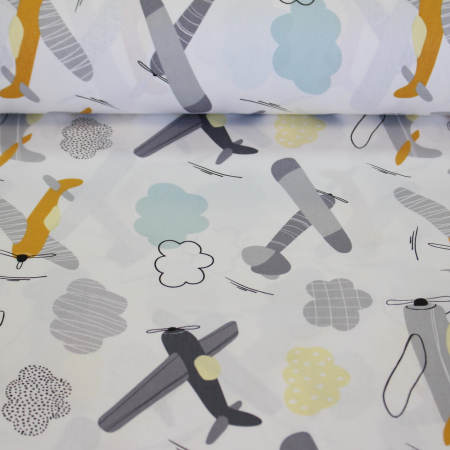 Ranforce alb cu avioane și nori turcoaz [1]